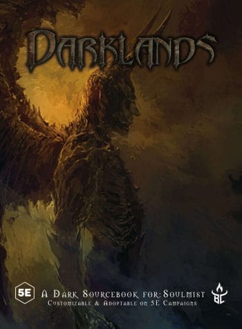 Darklands cover showing rippled humanoid demon