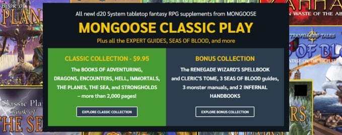 Mongoose's Classic Play RPG bundle