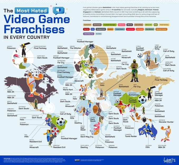World's most hated games map