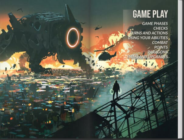 Gimmick Zero 'game play' chapter art showing giant machine monster