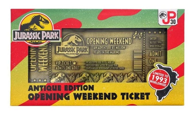 Limited edition Jurassic Park 30th opening weekend ticket