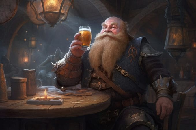 Dwarf drinking beer