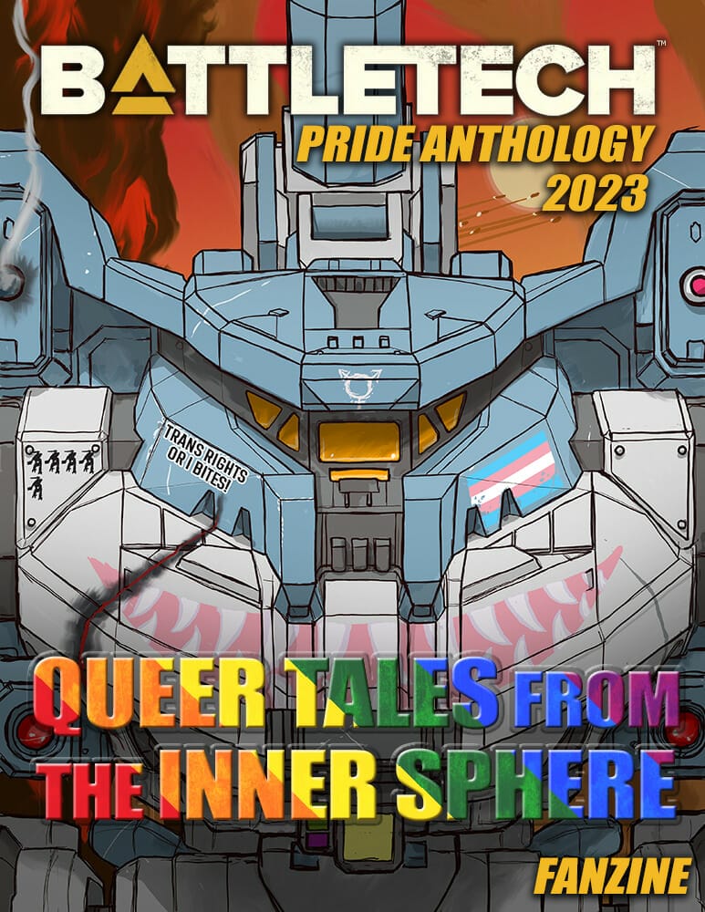 Battletech Pride Anthology 2023 rainbow mech cover