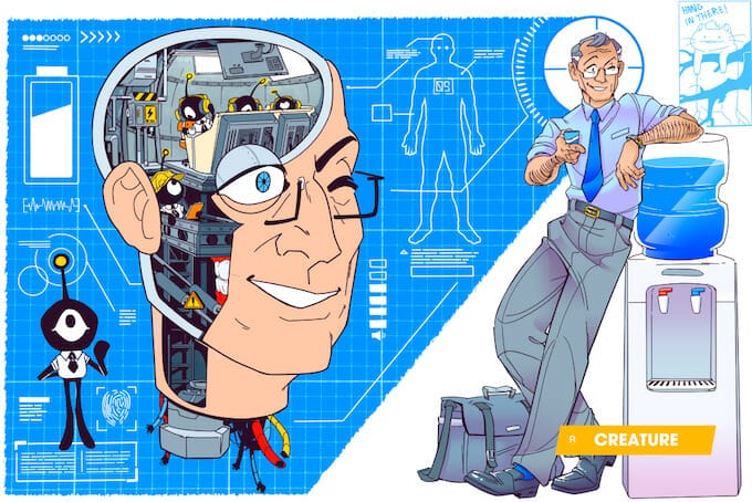 Aliens in a human robot suit