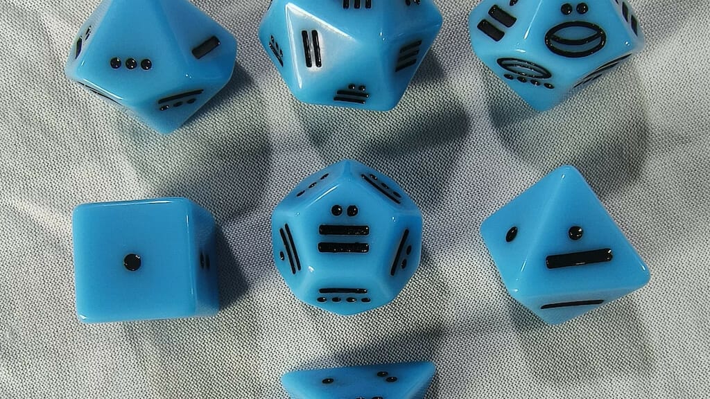 Blue Mayan dice