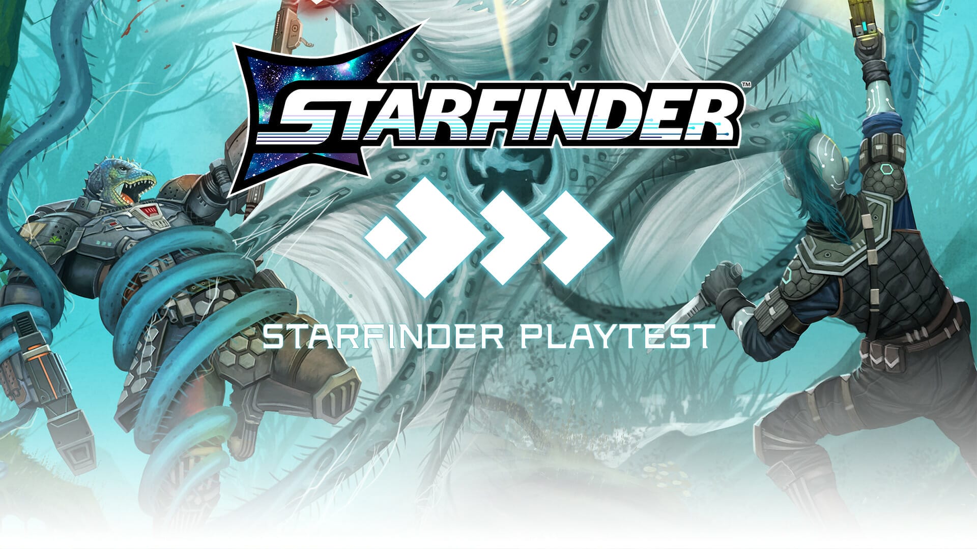 Starfinder heroes in a battle
