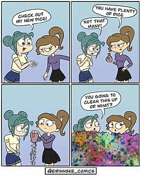 Comic strip filledup with dice