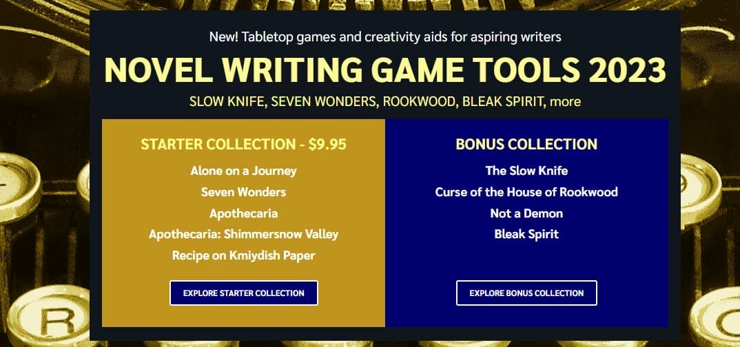 Novel Writing Game Tools 2023 tiers
