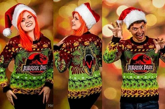 Christmas jumper deals jurassic park