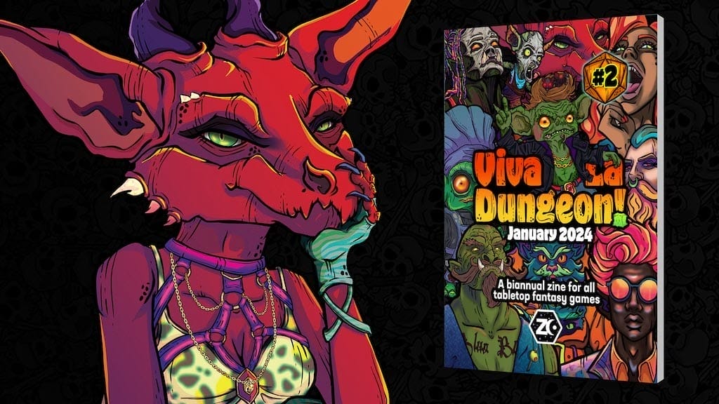 Kobold picture next to Viva la Dungeon cover