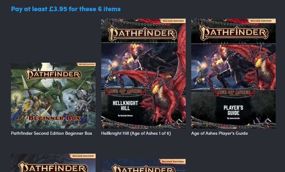 Pathfinder 2E - Pathfinder 2nd Edition Legacy Bundle on Humble
