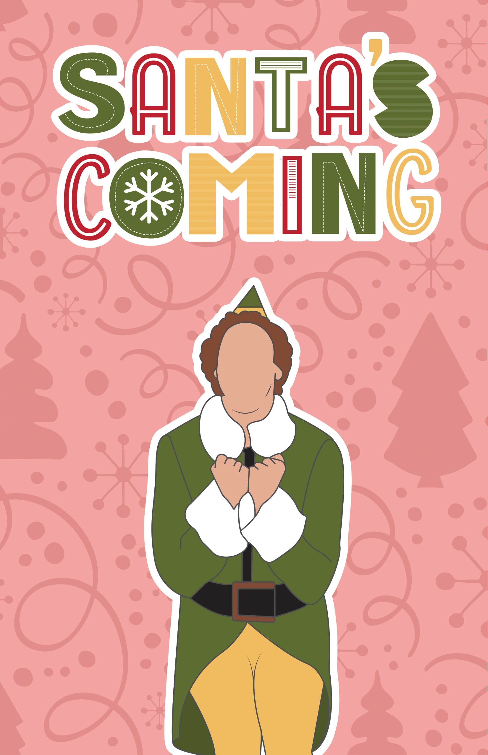 Elf Santa's coming ecard