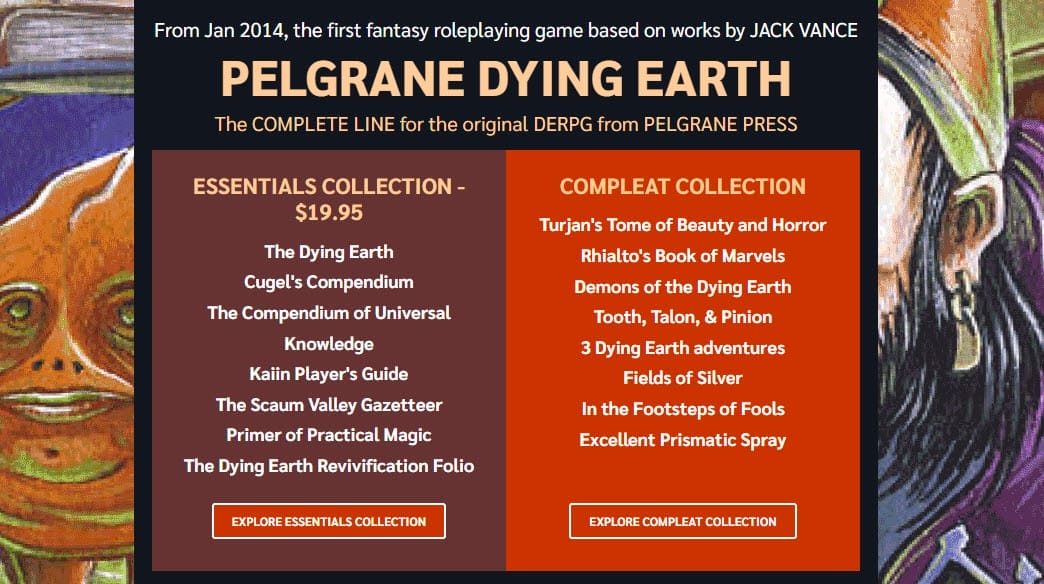 Pelgrane's Dying Earth tiers
