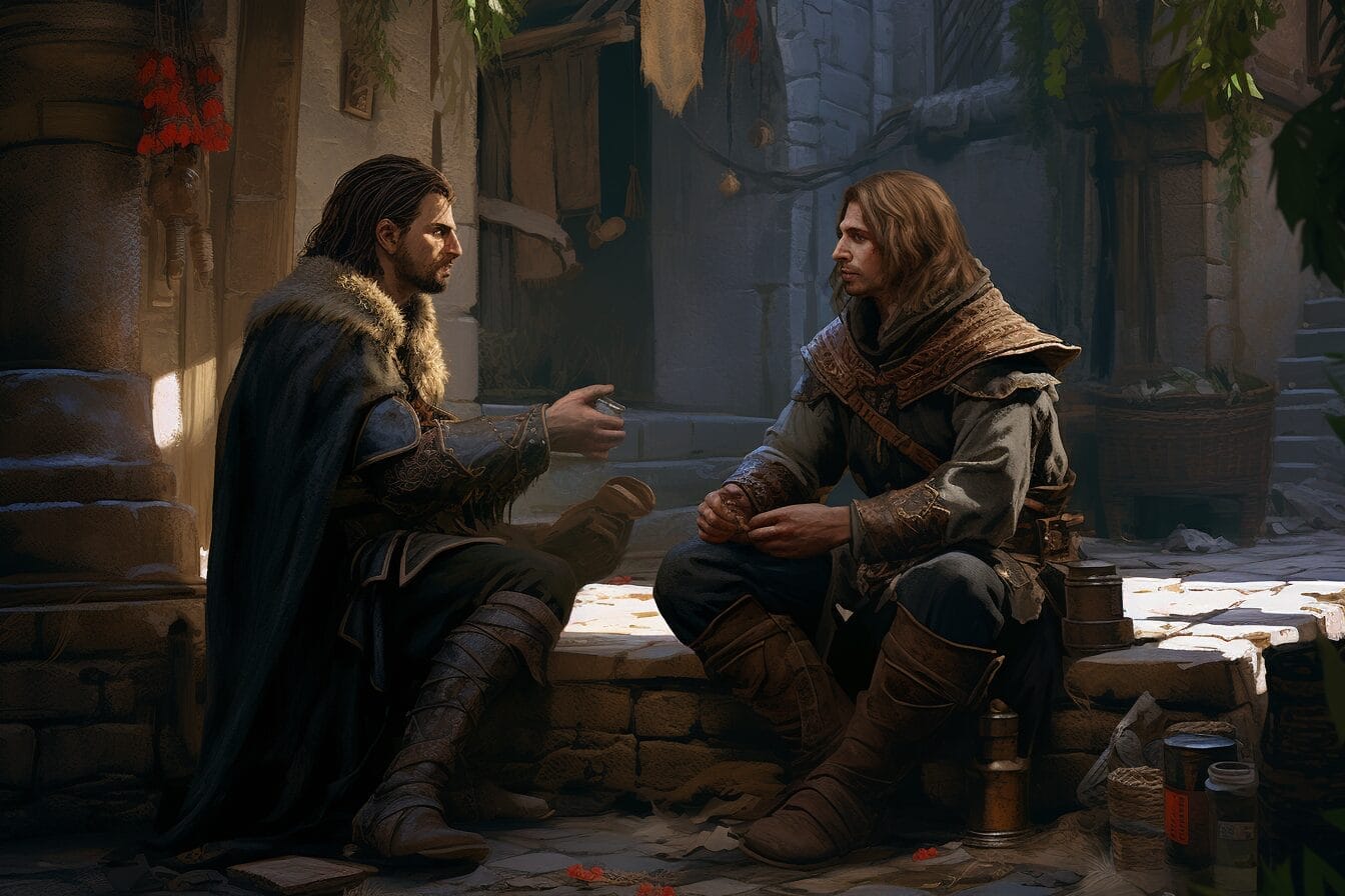 Two adventurers talking