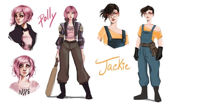 Polly and Jackie art