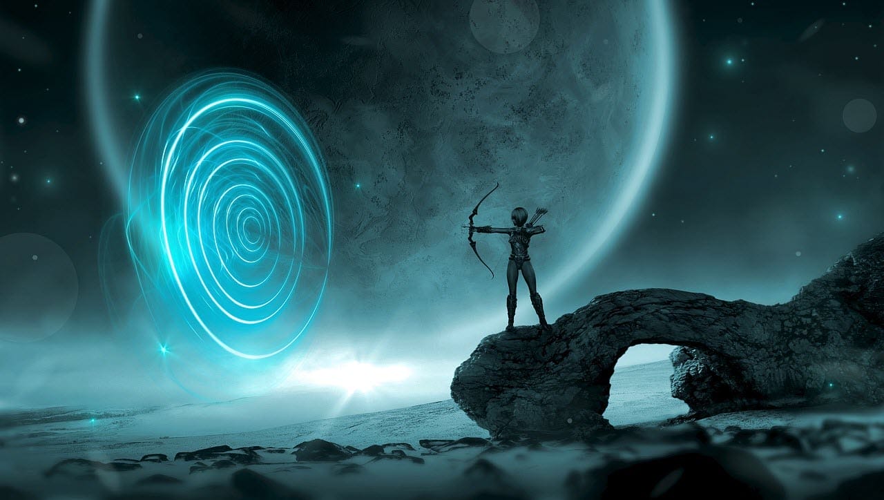 Archer targets strange portal in the sky