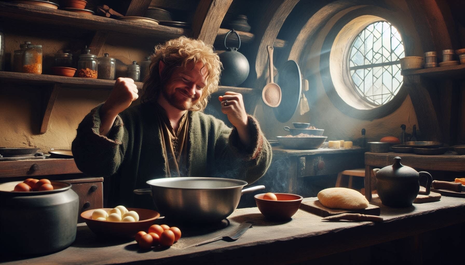 Happy chef hobbit