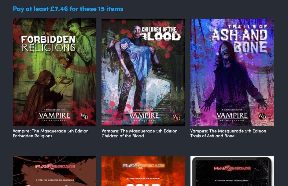 World of Darkness month of darkness offer