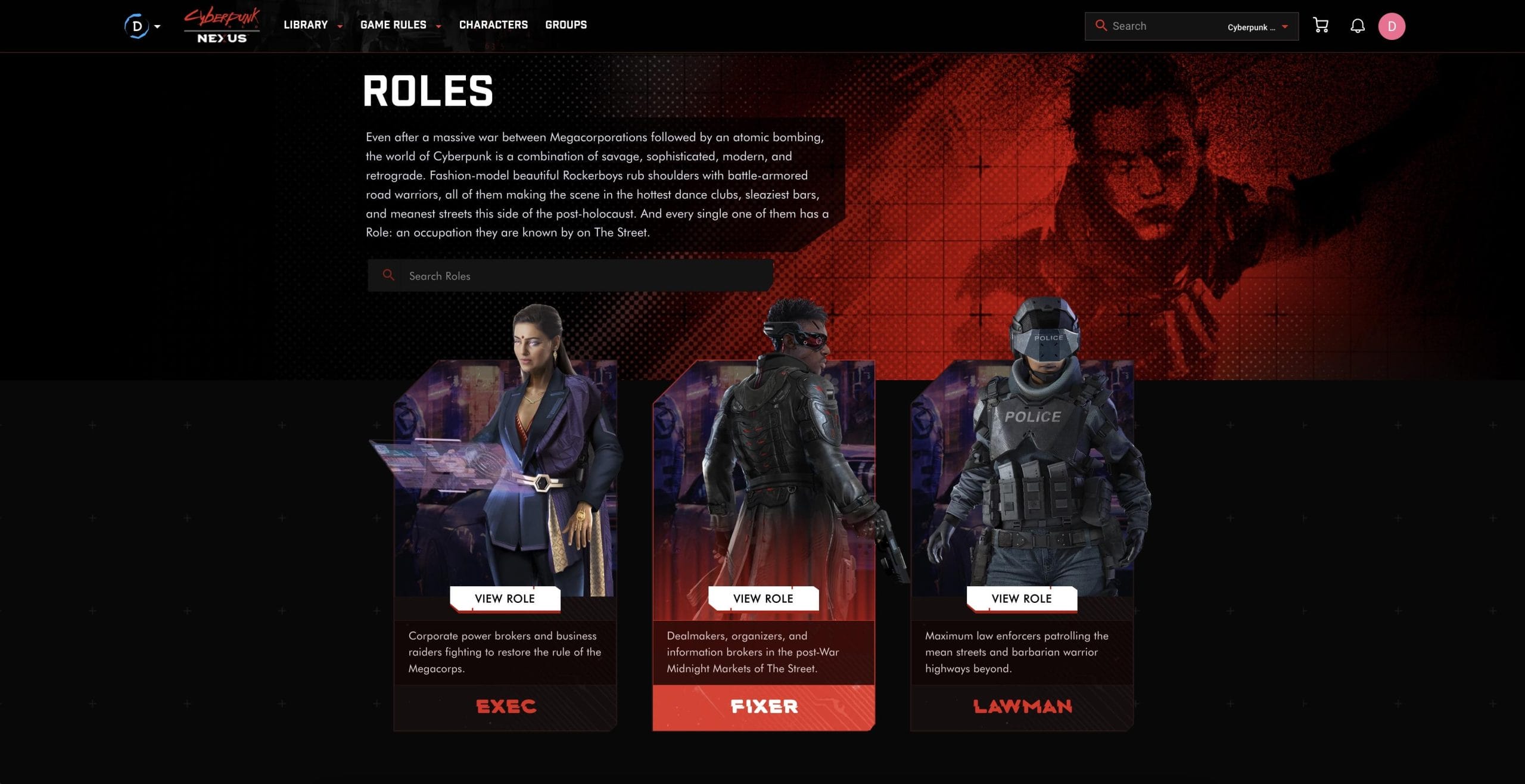Cyberpunk RED roles