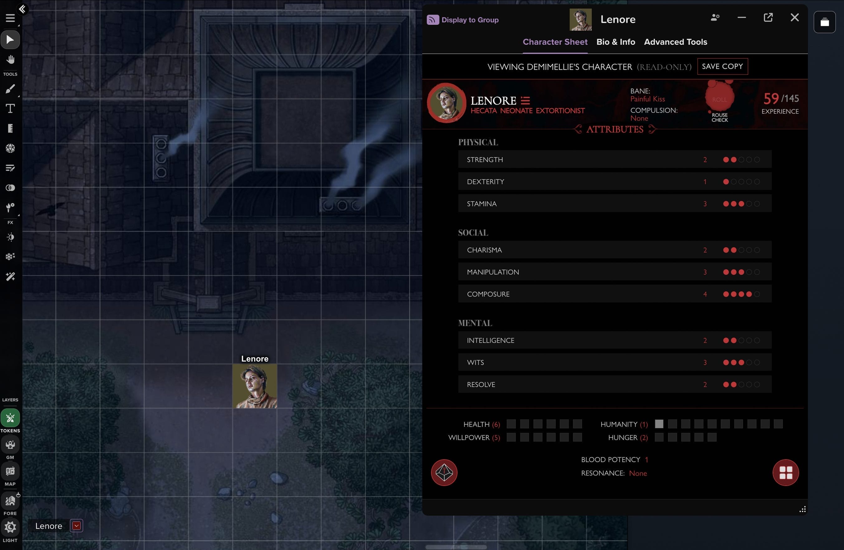 Vampire Roll20 Demiplane