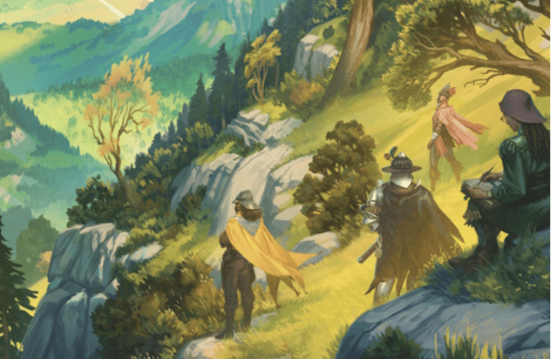 Explorers on a cliff