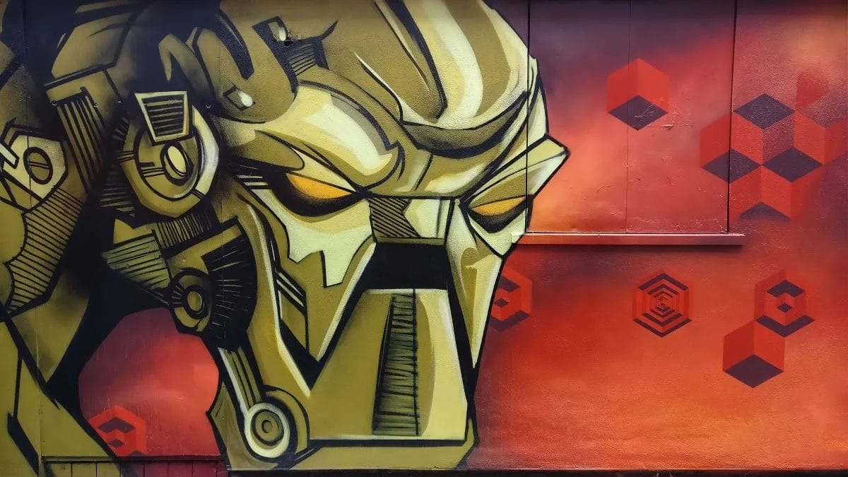 Grim robot graffiti