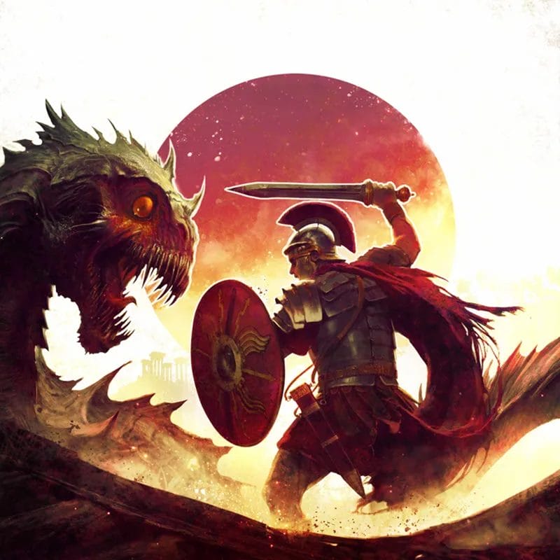 Roman fights monster