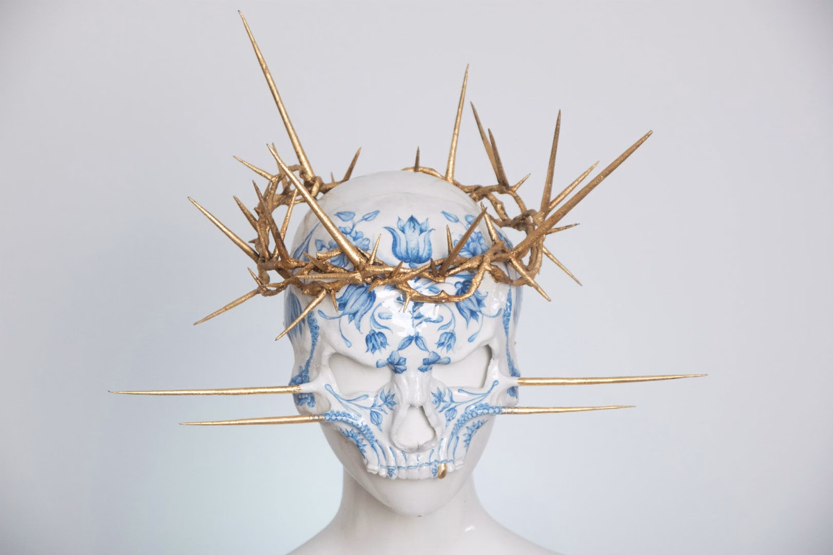 Delft Blue Porcelain Skull