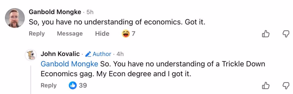 Ganbold Mongke doesn't get it