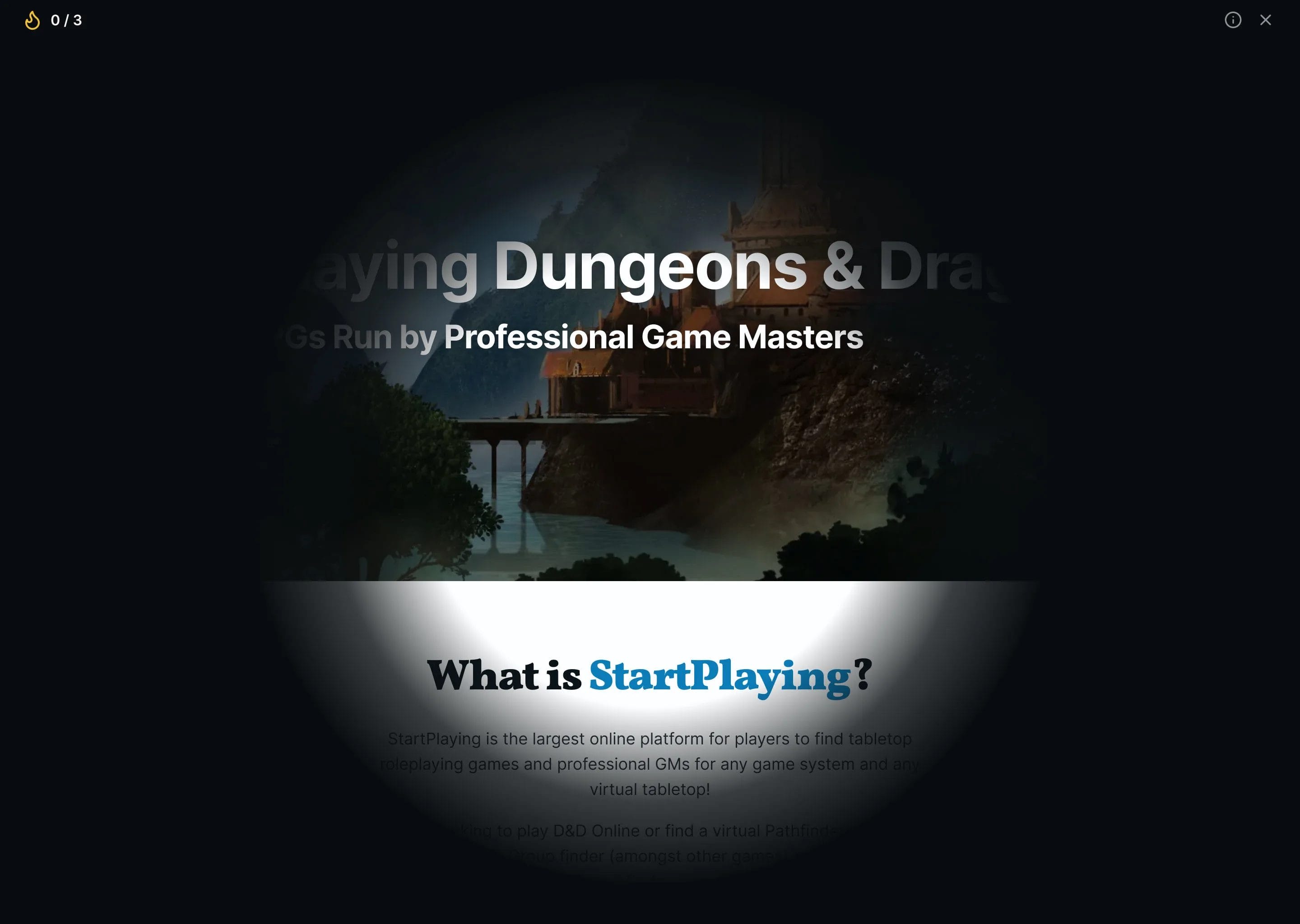 Shadowdark mode on Startplaying