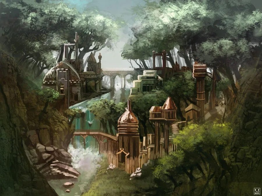 Elven Village by Carloscara