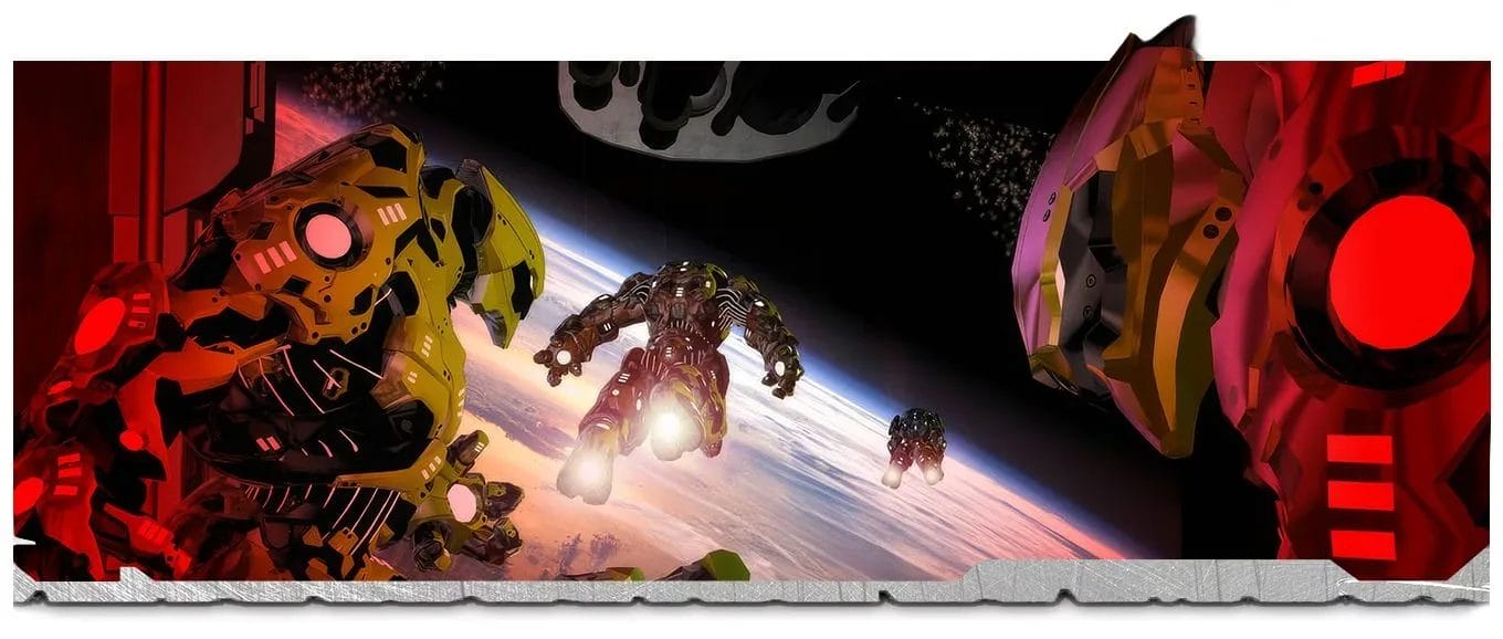 space power suits leaping into orbit